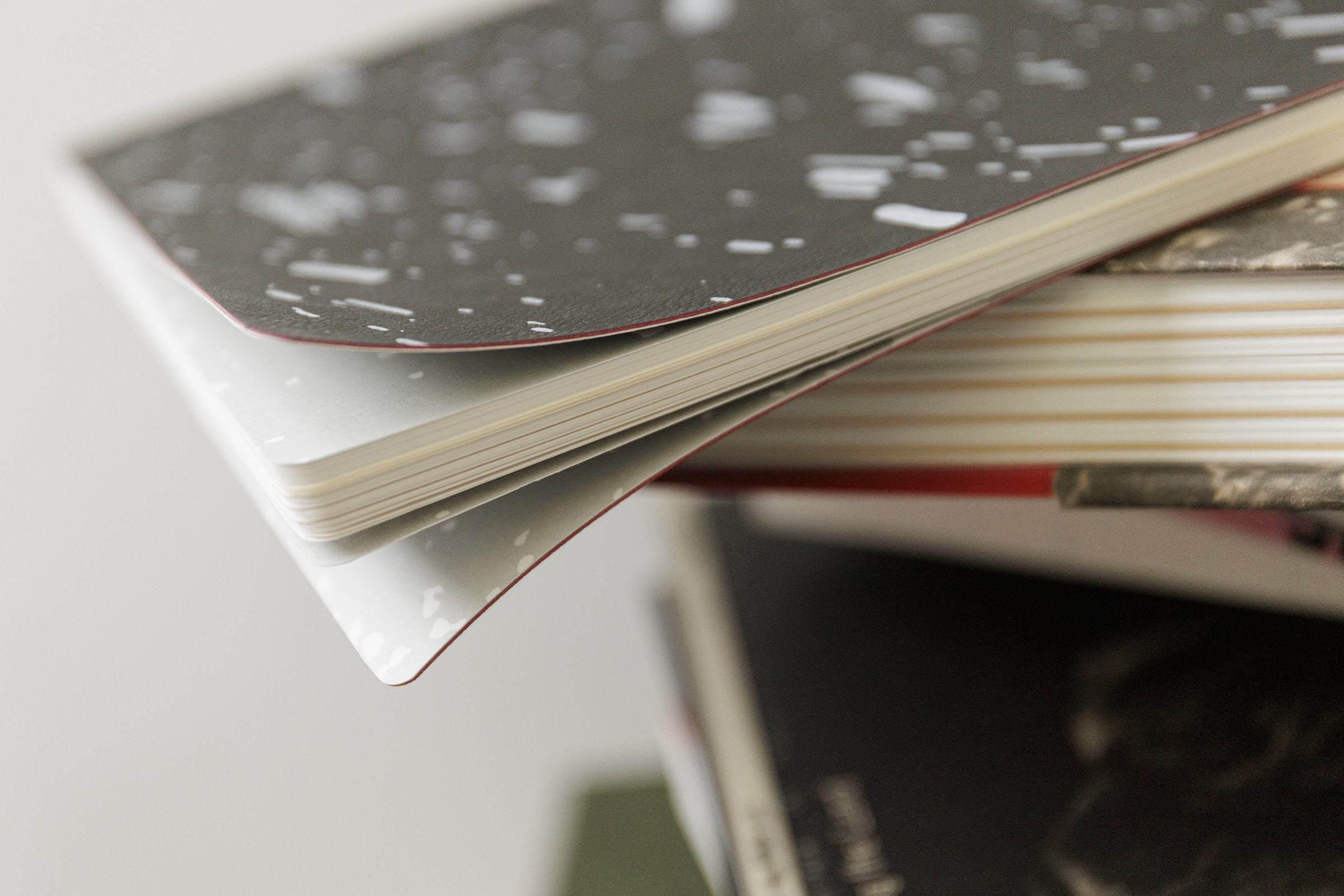 Bezoekers wisselen een fotoboek uit bij een informatietafel